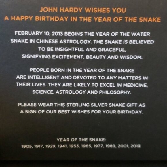 John Hardy Year of The Snake Pin. 925 Sterling Silver, Rare Authentic - Picture 6 of 8